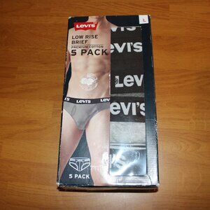 NWT Levi's Men's Low-Rise Briefs 5-Pk Size Large Cotton Blend Underwear Tag Free